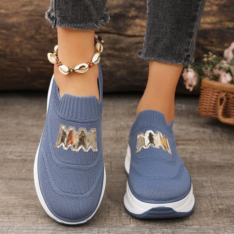 Large size fly-woven casual single shoes for women's spring and summer new lightweight outer wear platform TEUM single shoes for women