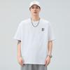 New Summer Round Neck Short-sleeved T-shirt for Men's Retro Print Loose Five-point Sleeve T-shirt for Men