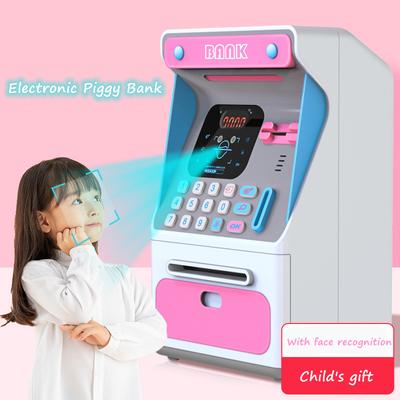 Elektronisches Sparschwein, automatisches Scrollen, Papier, Banknoten, Spardosen, Geldautomaten, Geldautomaten, simulierte Gesichtserkennung, Geschenk für Kinder