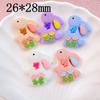 10Pcs in pairs Valentine's Day Rose petal bow tie rabbit Flat Back Cartoon Scrapbook Figurine DIY Bow Decor Accessories Crafts