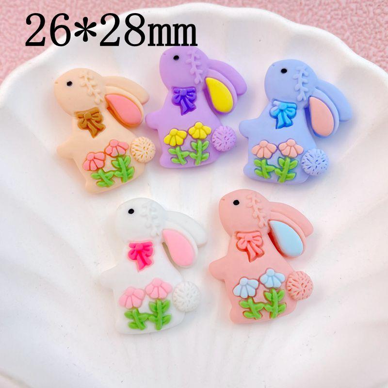 10Pcs in pairs Valentine's Day Rose petal bow tie rabbit Flat Back Cartoon Scrapbook Figurine DIY Bow Decor Accessories Crafts