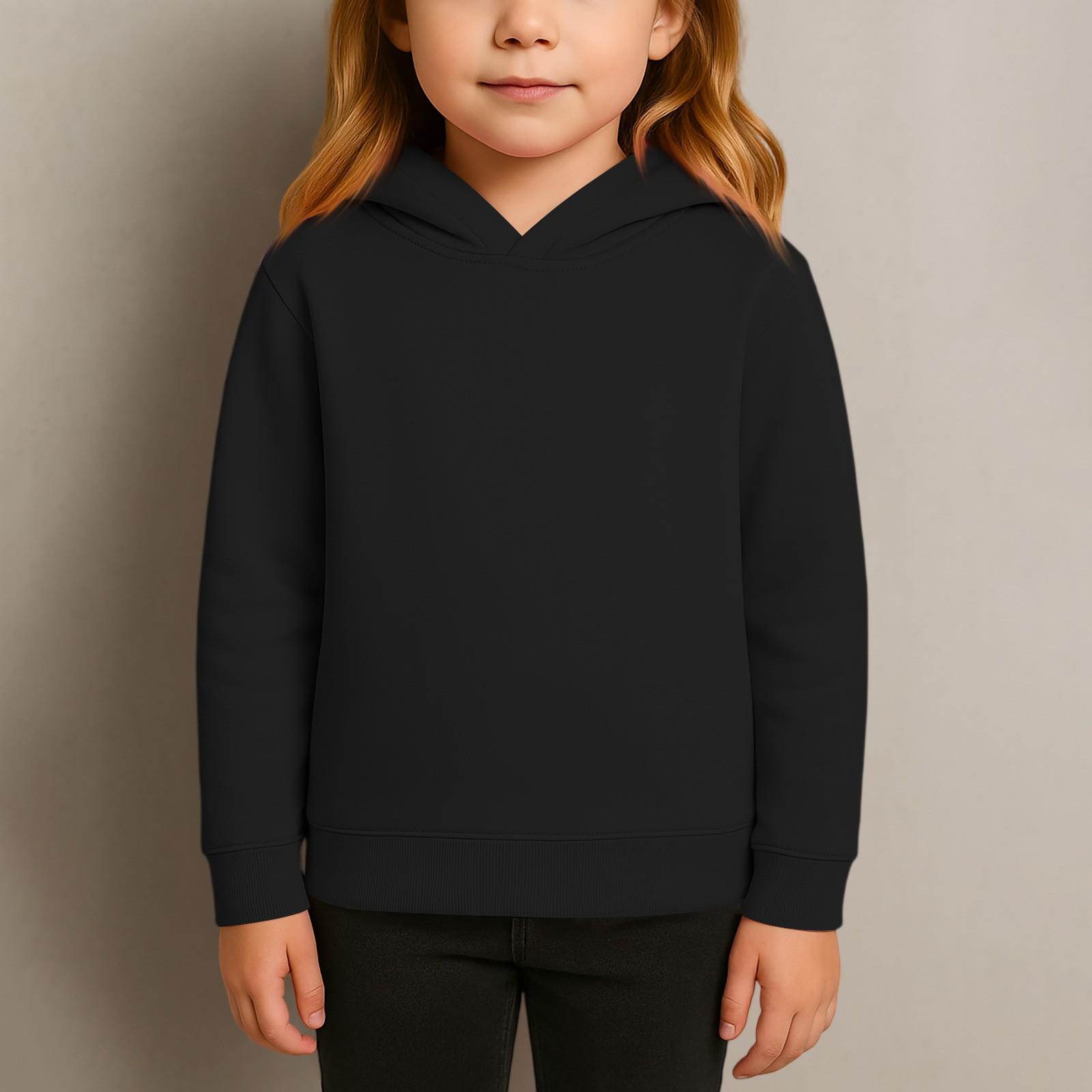 

Детские толстовки с капюшоном, свободная однотонная спортивная рубашка с капюшоном, модная спортивная рубашка 100 чёрный