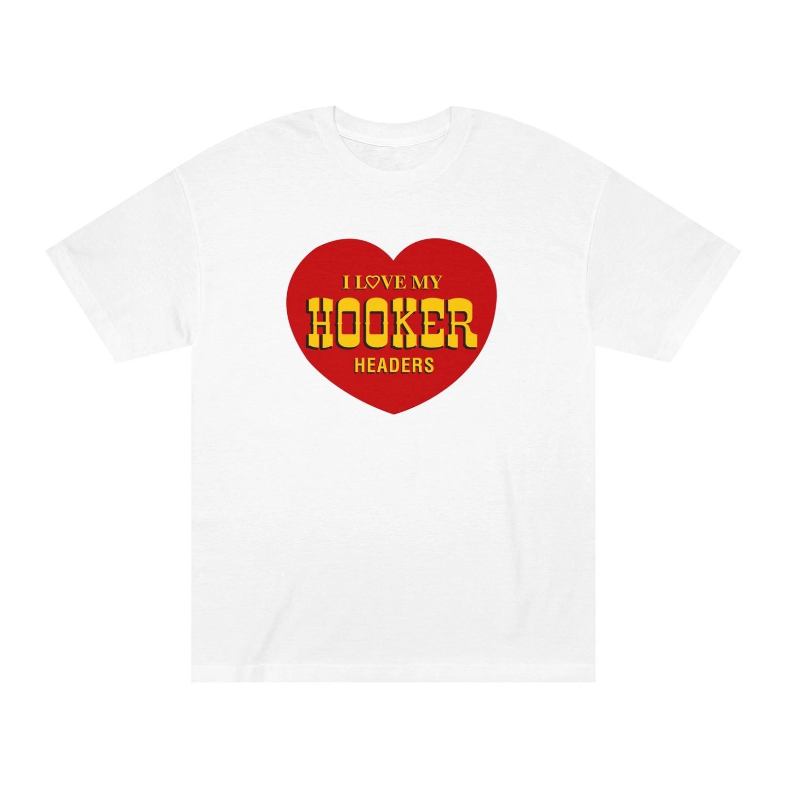 I Love My Hooker Headers T-Shirt | Heart Logo, Mechanic Humor Tee Muscle Car 2XL