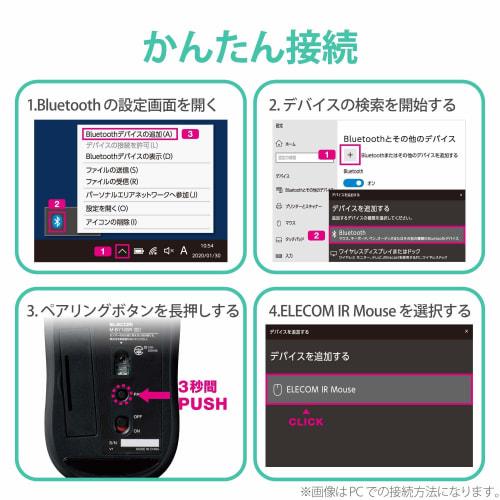 ELECOM Mouse Bluetooth 3 Button M Size Compatible with MacOS/iOS/iPadOS White M-BY11BRWH