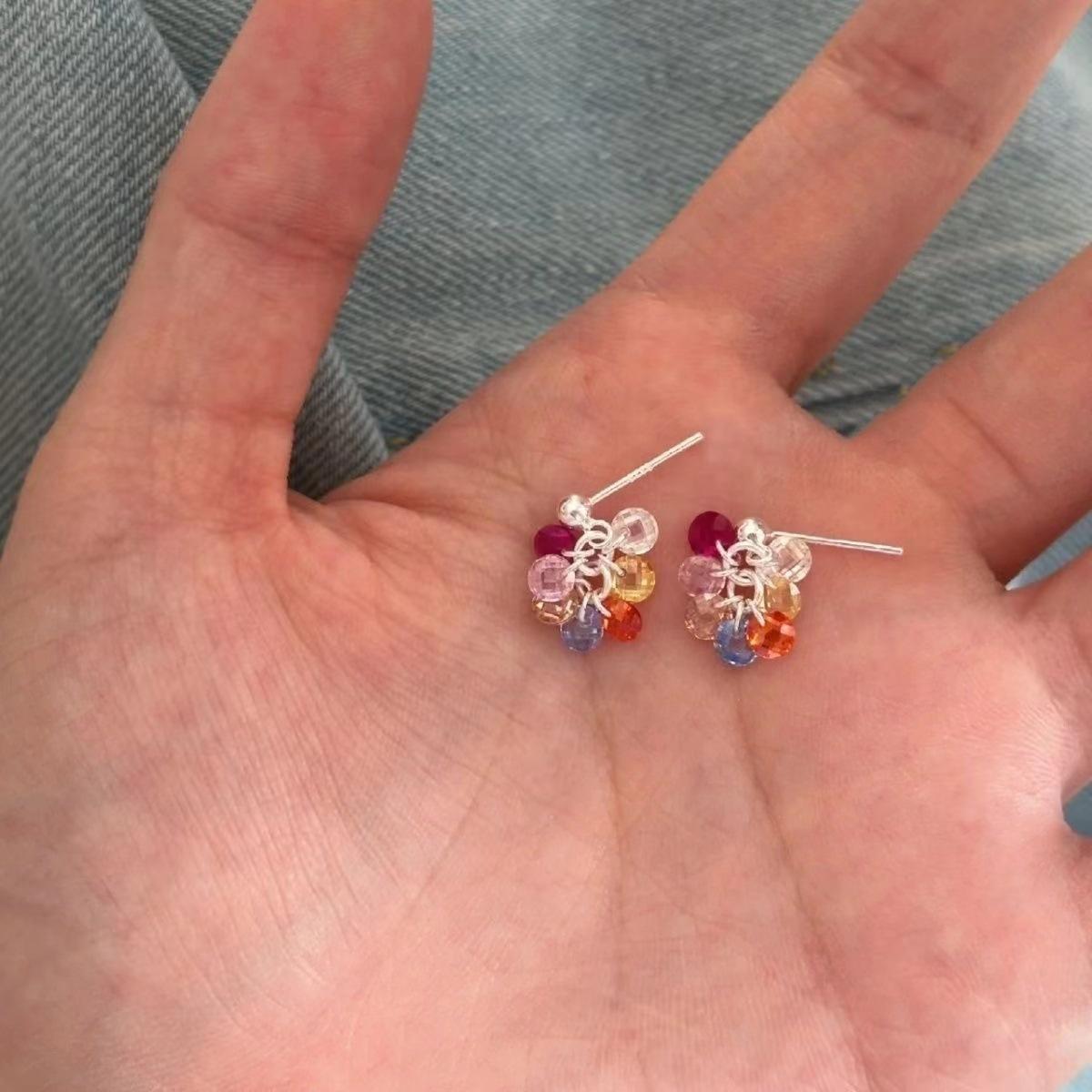 

Женские серьги универсального виноградного цвета разноцветный