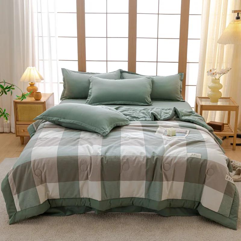 1 piece of summer quilt air-conditioned soft bedding non-slip skin-friendly small fresh printed bubble cotton