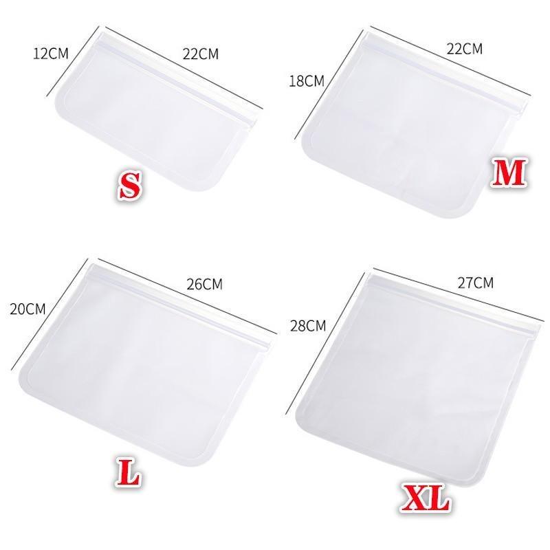 5pcs Food Storage Bag, Washable Reusable Stand-up Zipper Bag, Fruit and Vegetable Sealing Bag, Kithchen Food Fresh Bag Suitable for Lunch
