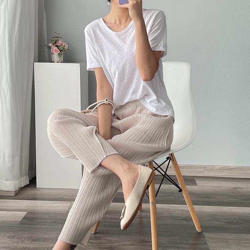 Versatile Pleated Women's Slimming Harem Pants - Loose, Thin, Nine-Point Summer Style