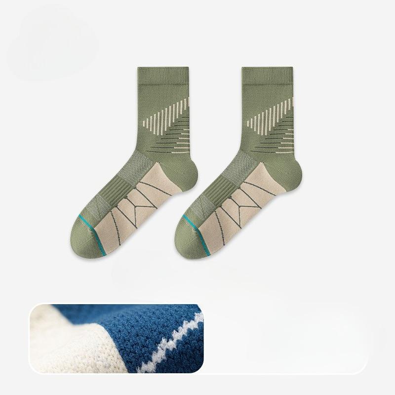 Men's Autumn and Winter Professional Outdoor Running Breathable Sweat Absorbing Non Slip Pressure Tube Socks