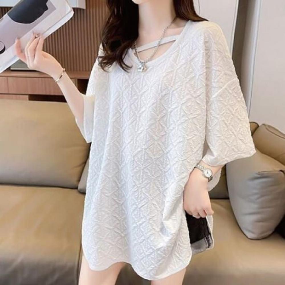 NaVaVa Women Loose FiT V Neck ShorT sleeVe T shirT nT2476