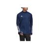 Adidas Condivo 20 Slim Fit Stand Collar Pullover Long Sleeve Football Jersey Men Tops Navy-Blue FS7121