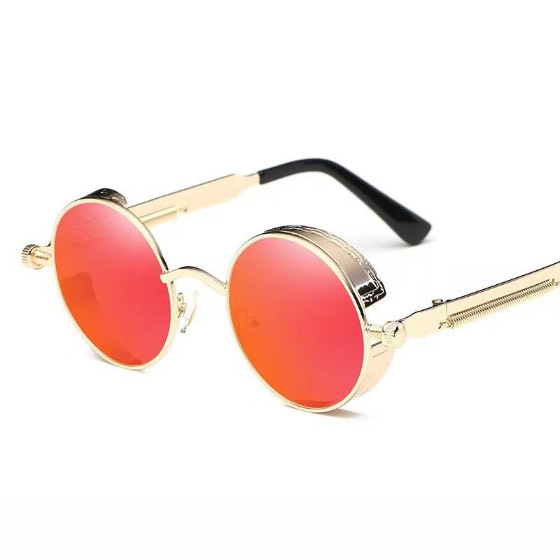 Metal Steampunk Sunglasses Men Women Fashion Round Glasses Brand Designer Vintage Sun Glasses High Quality Oculos De Sol