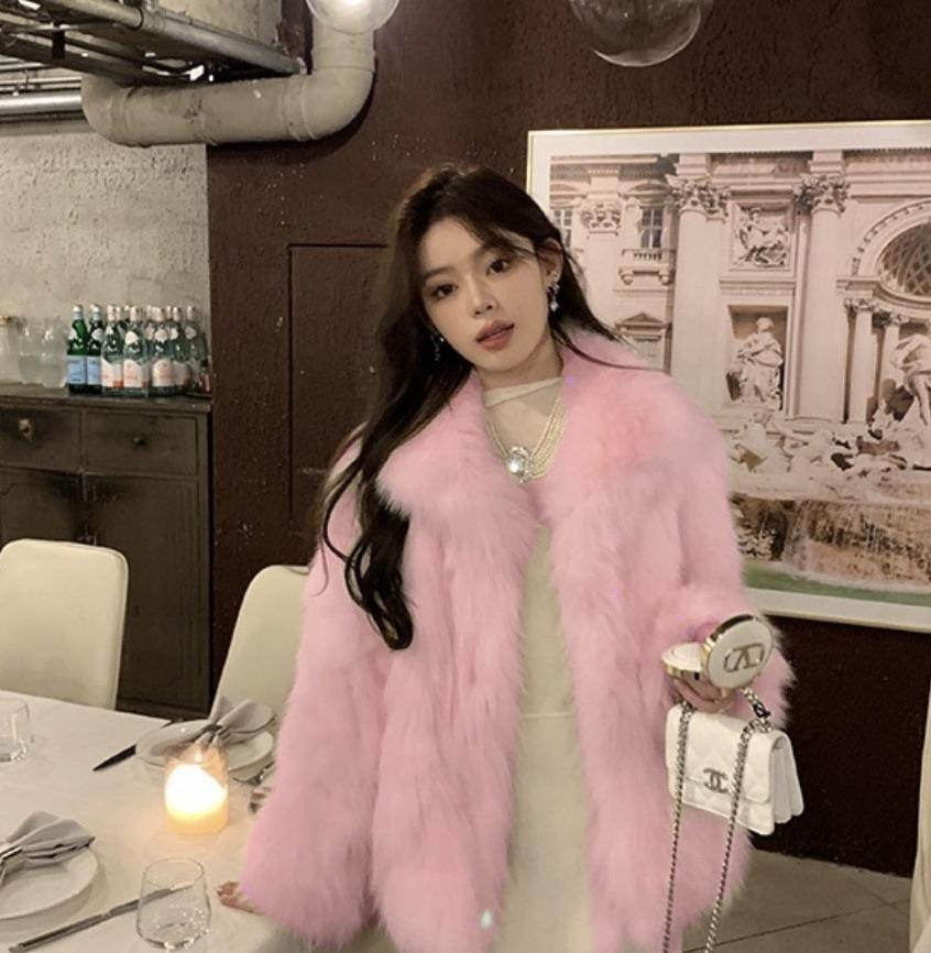 Imitation fox hair artificial fur winter coat light warm thickened short wool coat