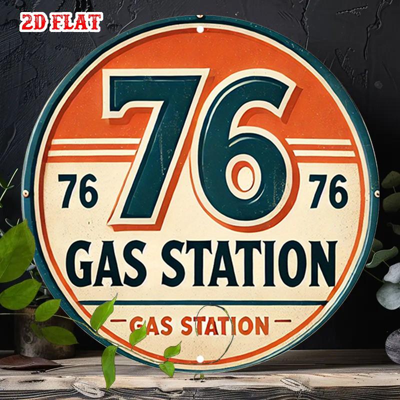 D Metal Sign Gas Station Vintage Retro Americana Tin Wall Art for Home Garage Bar Cafe Decoration Gift
