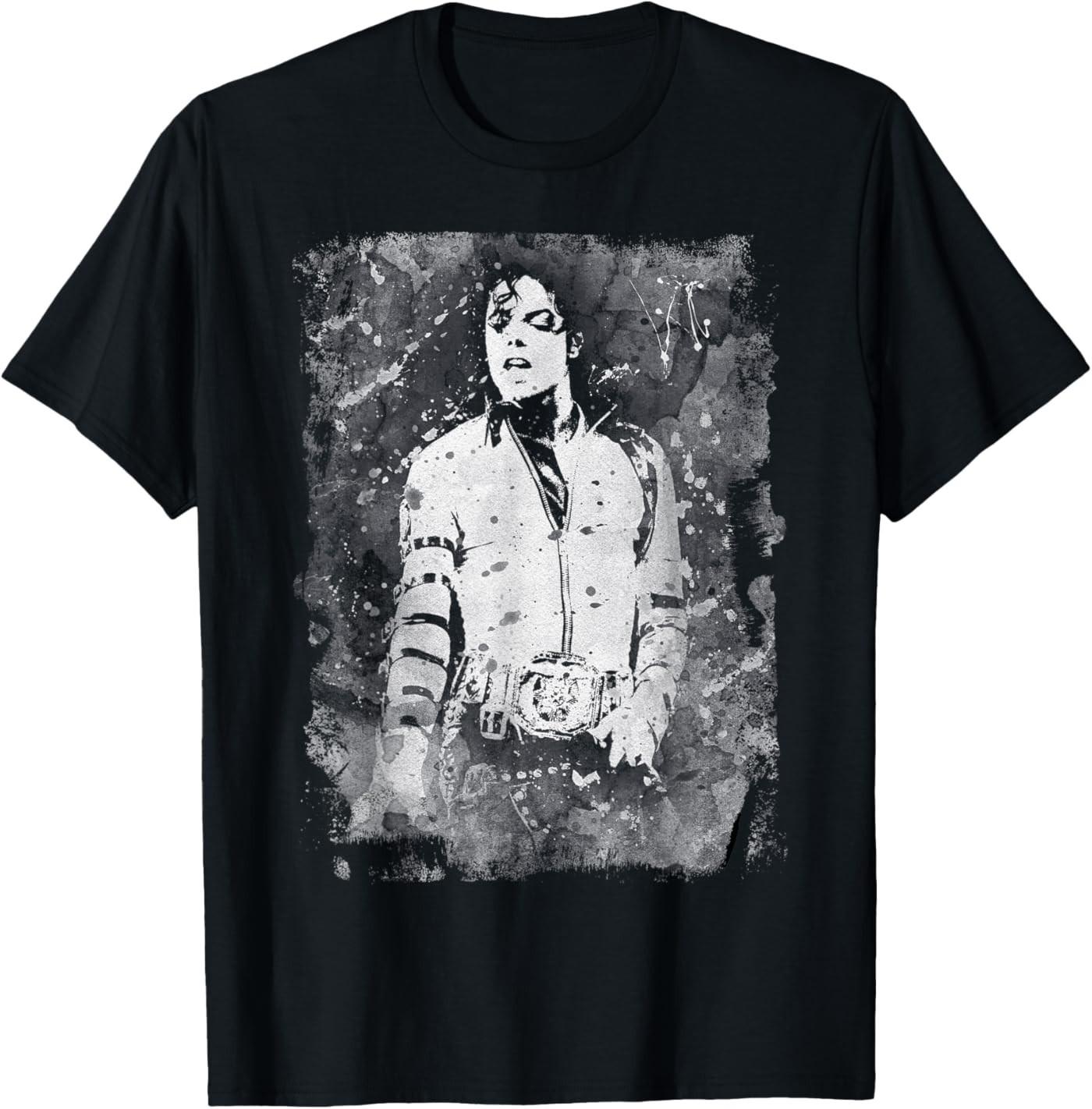 Черно-белая футболка с брызгами Michael Jackson Bad World Tour 1988 M