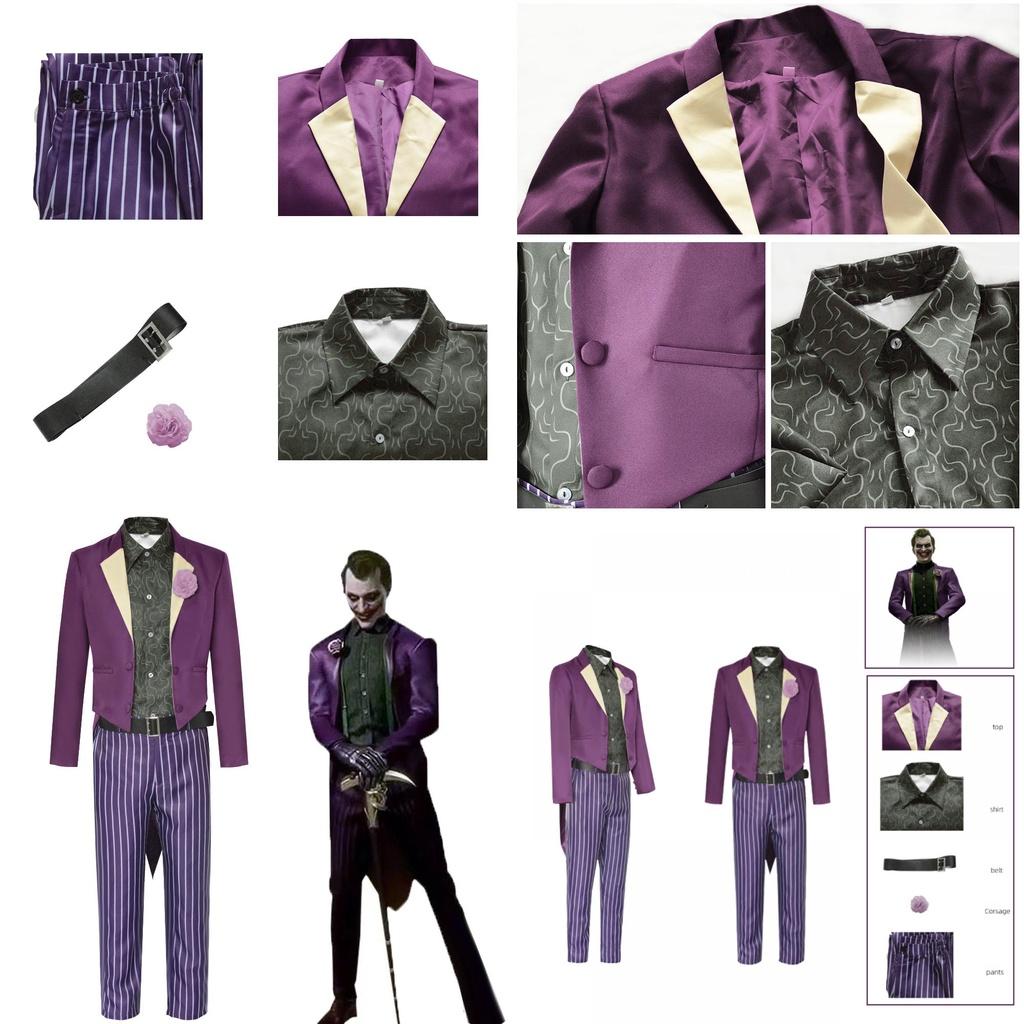 High-quality Polyester Mortal Kombat 11 Joker Cosplay Outfit Full Set For Comic Con And Costume Parties