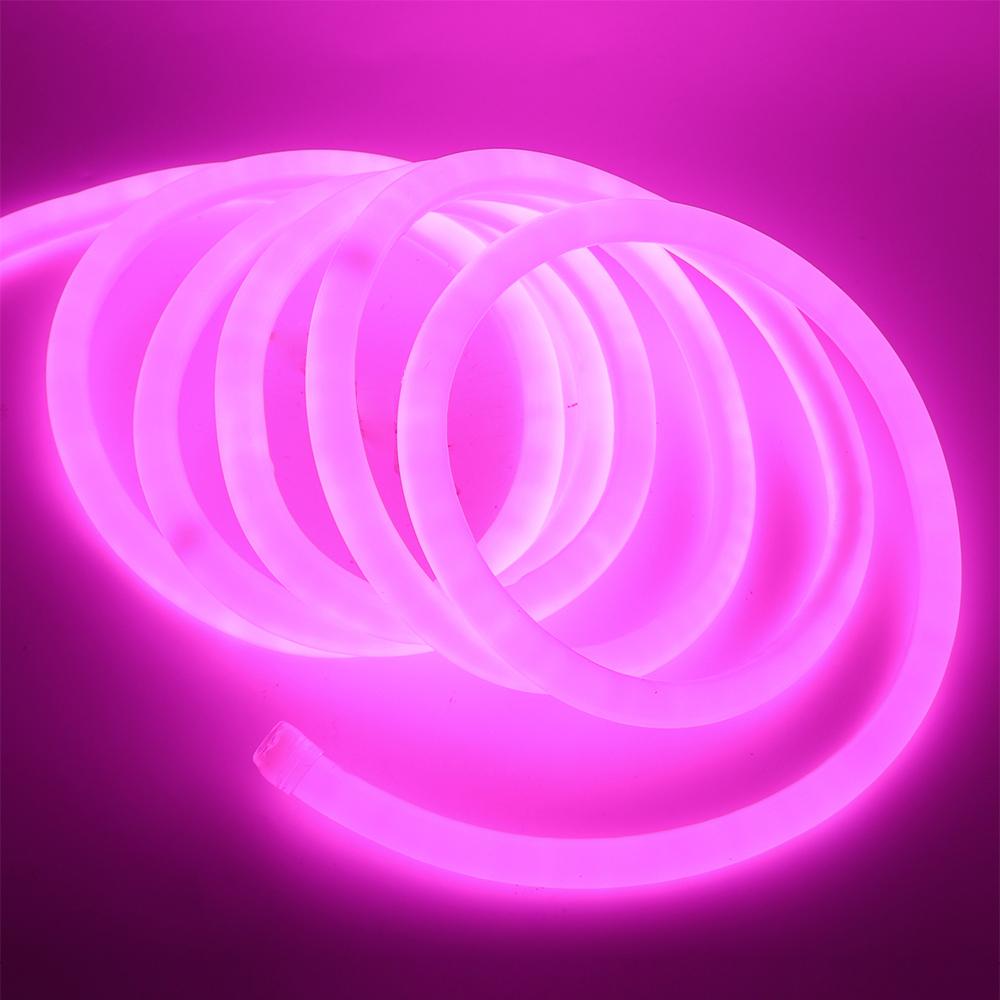 220V Neon LED Strip Light 360 Degree Round Tube Red/Green/Blue/Warm White Flexible Rope 120Leds/m Waterproof EU Power Home Decor