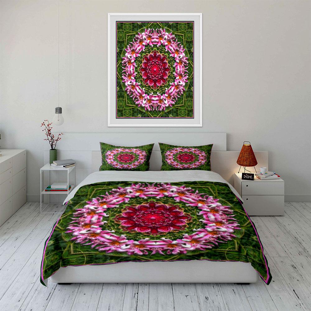 Blossoming Mandala Symphony Bedding Sets Duvet Covers Pillowcases(1* Duvet Cover 2* Pillowcases Without Duvet Insert)
