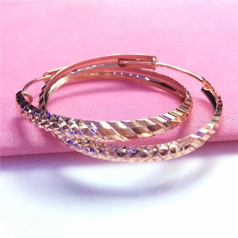 

Exquisite Purple Gold Rose Gold Circle Earrings Women S Simple Fashion Personality Trend Noble Exaggerated Gold Earrings (rose gold pair)