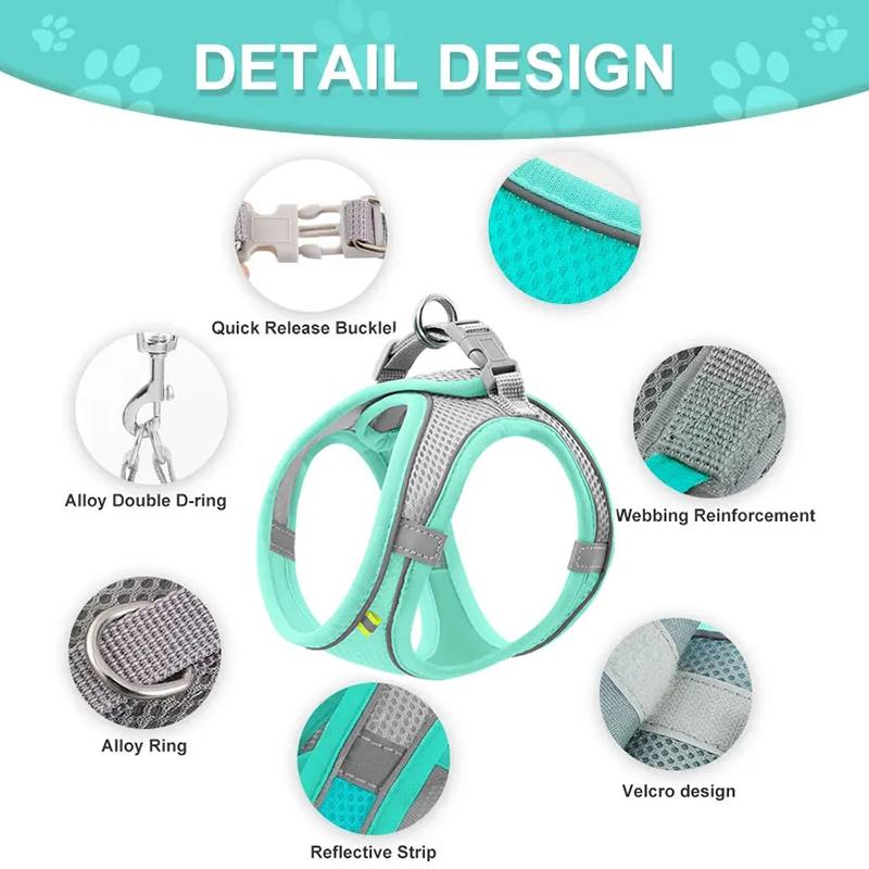 Pet Supplies Cat Traction Rope Vest Traction Belt Breathable Reflective Chest Back Dog Outdoor Anti-Free Rope Cat Accessories