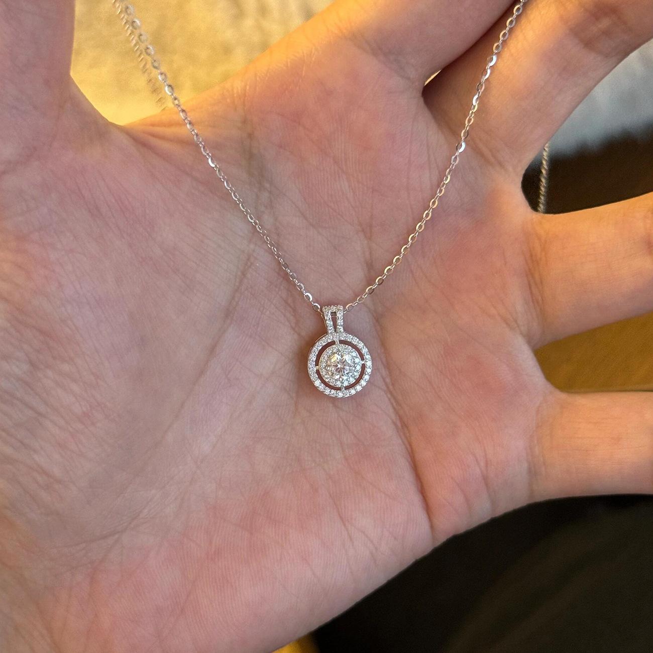 Korean Fashion Sweet Heart Shaped Necklace for Women Crystal Zircon Pendant Clavicle Chain Elegant Romantic Party Gift Jewelry