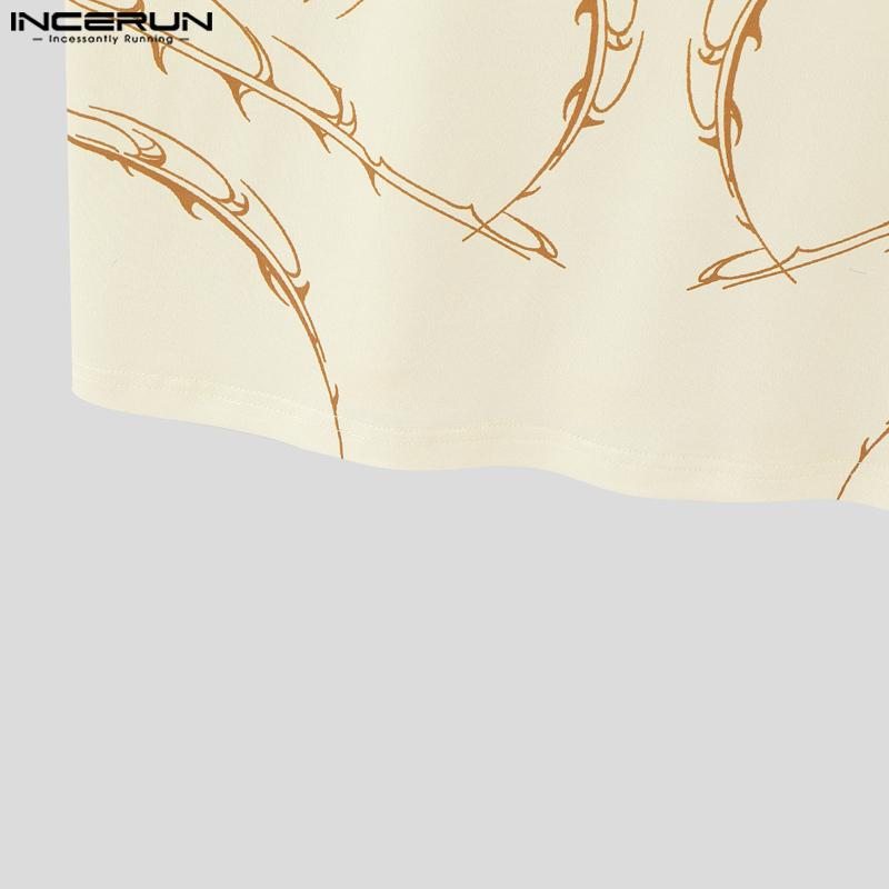 INCERUN Men Sling Sleeveless Low Cut Print Tank Tops Camisole Undershirts