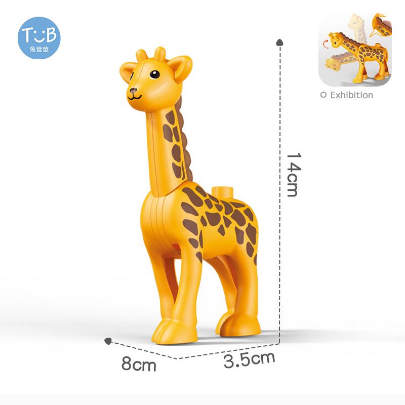 Big Building Blocks Marine Farm Animal Cat Dog Accessories Lion Shark Compatible With Duploed City Education Children Gift Toys