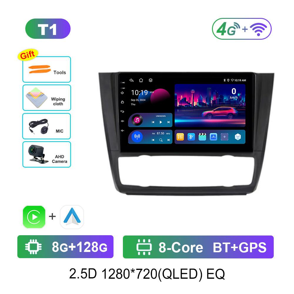 Android 14 System For BMW 1-Series E88 E82 E81 E87 2004 - 2011 2K QLED Screen Car Radio Multimedia Video Player GPS stereo 4G