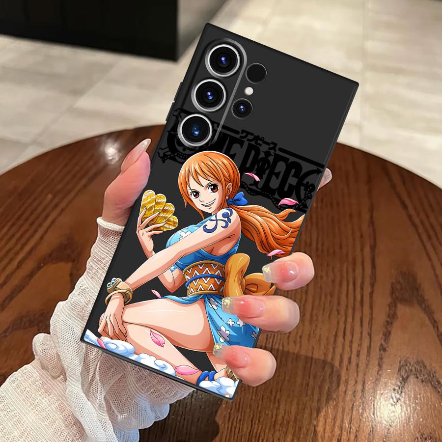 

Чехол-бампер для телефона One Piece Шанкс Нами Черный Мягкий для Samsung Galaxy S23 Ultra S21 FE S20 S25 Edge S24 Plus Galaxy S24 FE