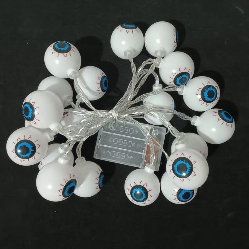1PC Halloween Eyeball LED Lights Battery Powered Decoration String Lamps Haunted House Bar Holiday Party Spooky Lighting
