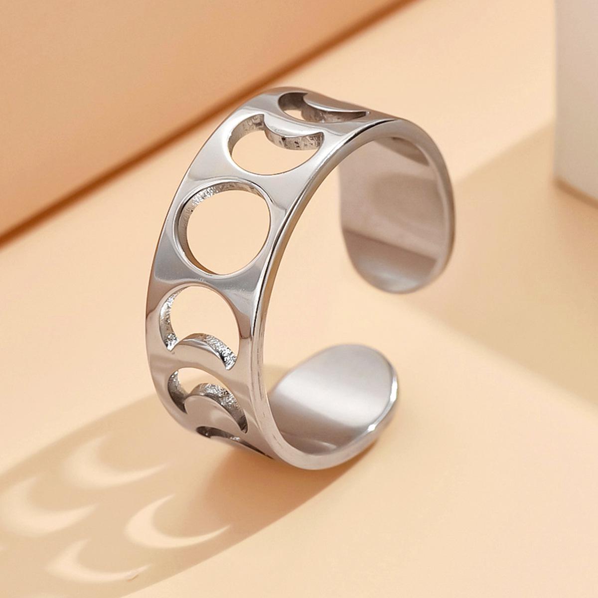 Stylish European and American Sweet Open Heart Ring for Women – Gold-Plated Stainless Steel Gift Adjustable Open