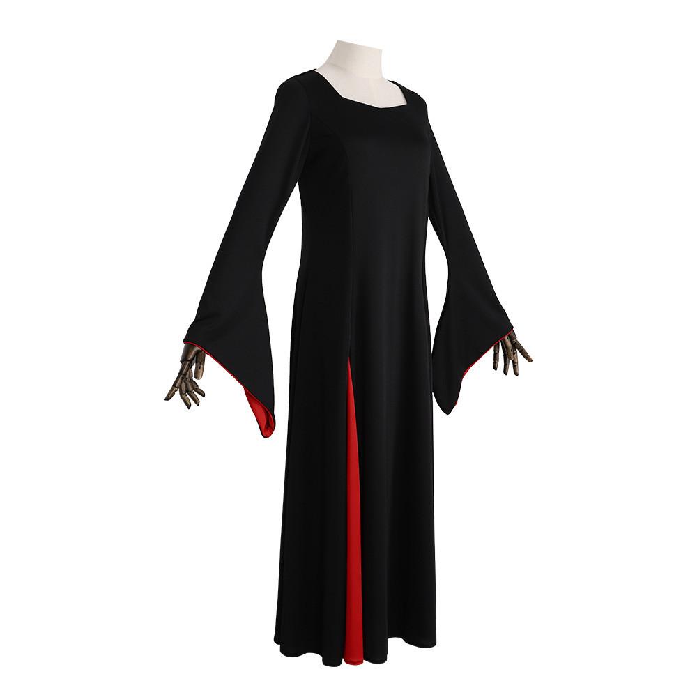 The Addams Family Morticia Addams Cosplay Costume With Polyester Fabric For Halloween Dressup For Women