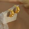 European and American Special-Interest Design Twisted Pleated Croissant Earrings Personality Fashion Trendy Irregular