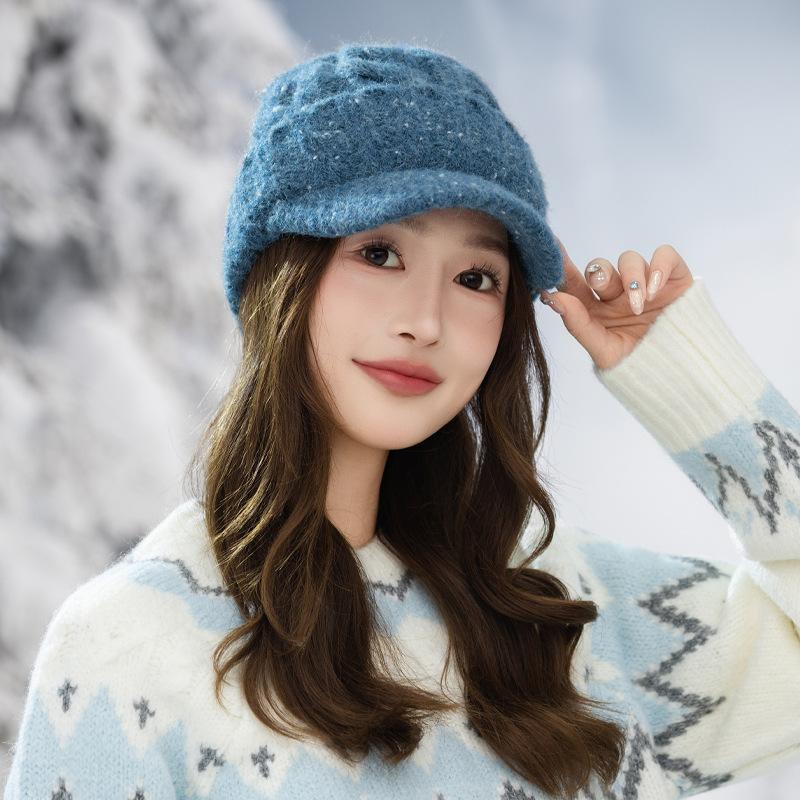 Sequined Cap Autumn and Winter Outdoor Leisure Thickened Thermal Ear Protection Hat Wool Hat