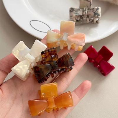 New Retro Acetate Small Hair Clips For Women Exquisite Bowknot Hair Claws Side Clip Girls Hair Accessories Korean Hairpin Headwear