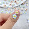 100Pcs Resin Kawaii Colorful 9mm Flower Flat Back Stone Gem Scrapbook DIY Wedding Christmas Art Decor Jewelry Crafts Accessories