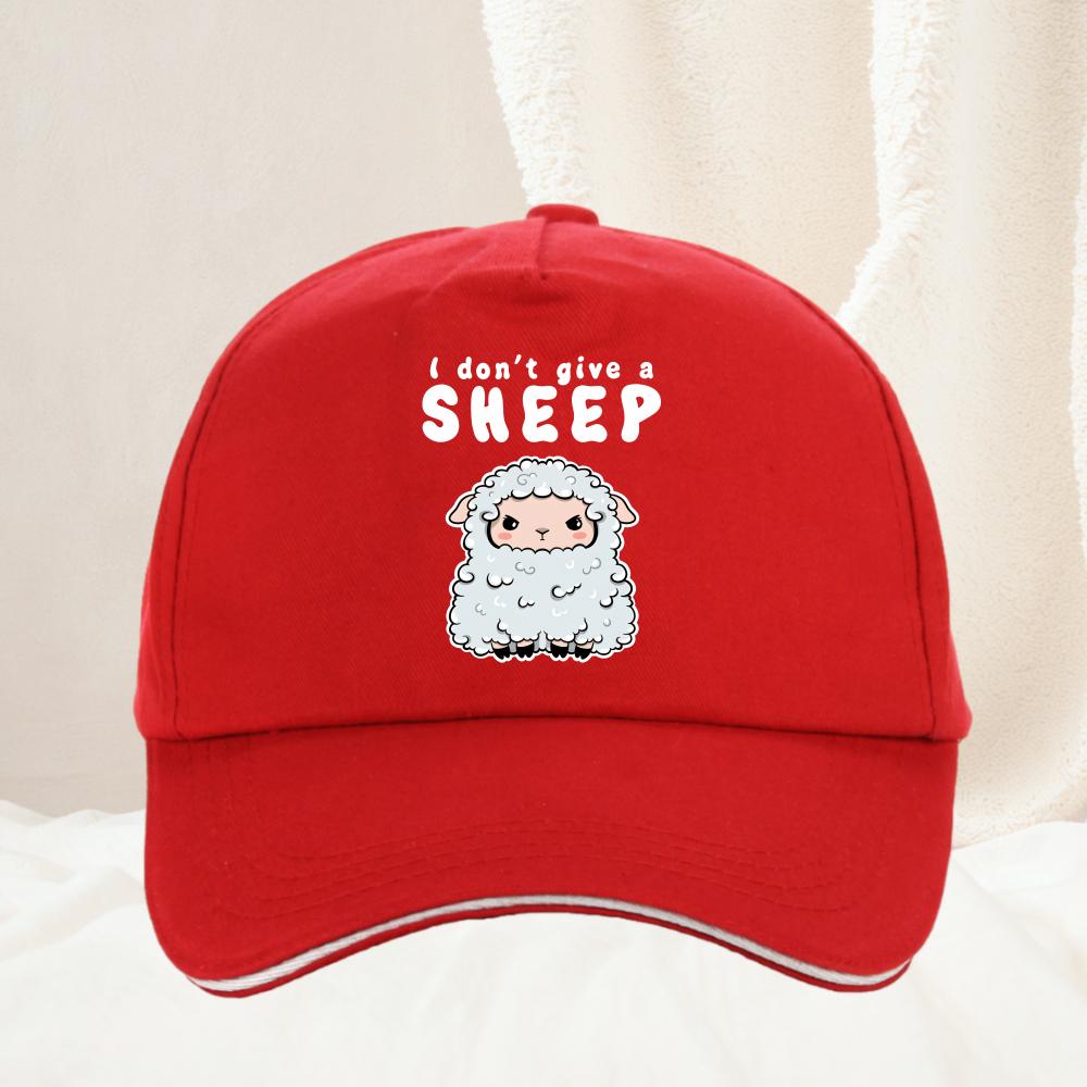 I Dont Give A Sheep Print Women Hat Cartoon Sheep Women Baseball Cap Outdoor All Seasons Travel Gift Hats