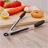 Lebensmittelzange Clip Silikon BBQ-Zange Salatzange Antihaft-Grillzange Klemme Edelstahl Werkzeuge Gadgets