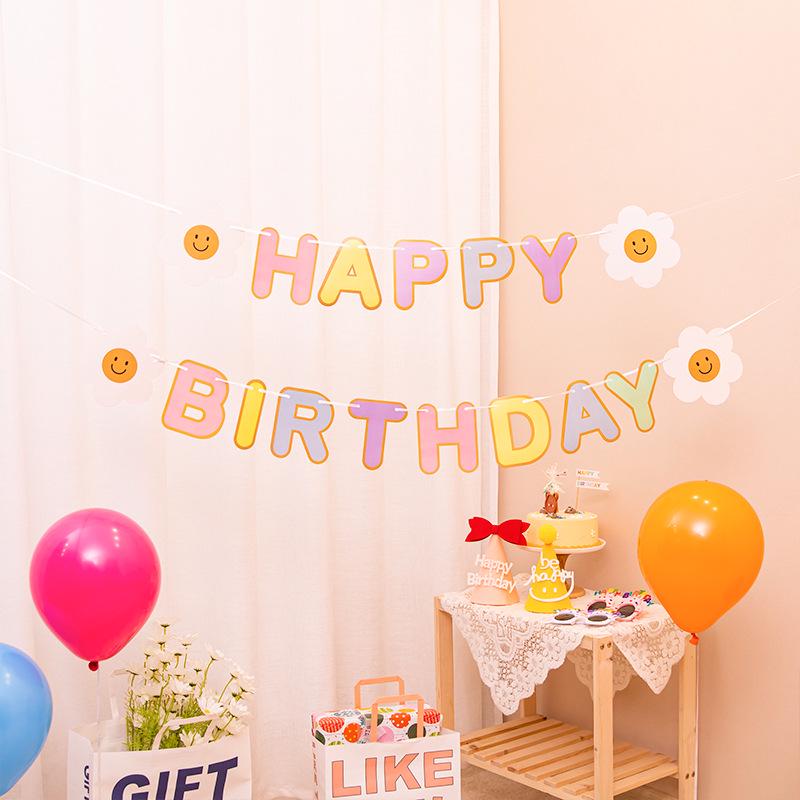 Happy Birthday Banner für die erste Party eines Babys Dekoration