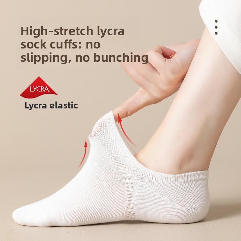 1 Pair Socks summer boat socks women's non-cotton deodorant socks girls solid color cotton socks thin