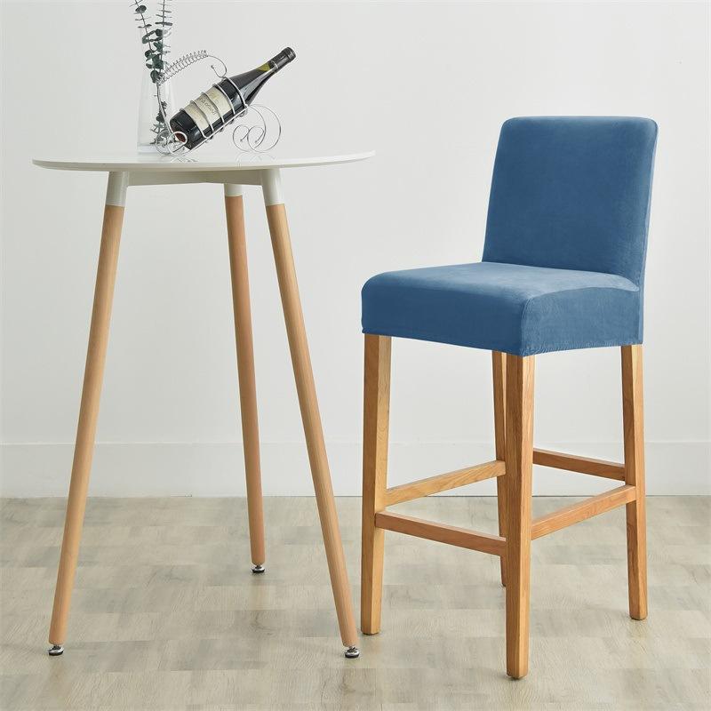 Fortykket Barstoltrekk Sølvrev Fløyel Fløyelsstoff Elastisk Hjem Hotell Klubb Barstoltrekk Stoltrekk