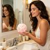 Bath Ball Soft Texture Bath Sponge with Tight Mesh Weave Rich Foam Gentle Exfoliating Puff High Absorbency Bath Sponge Bath Accessory