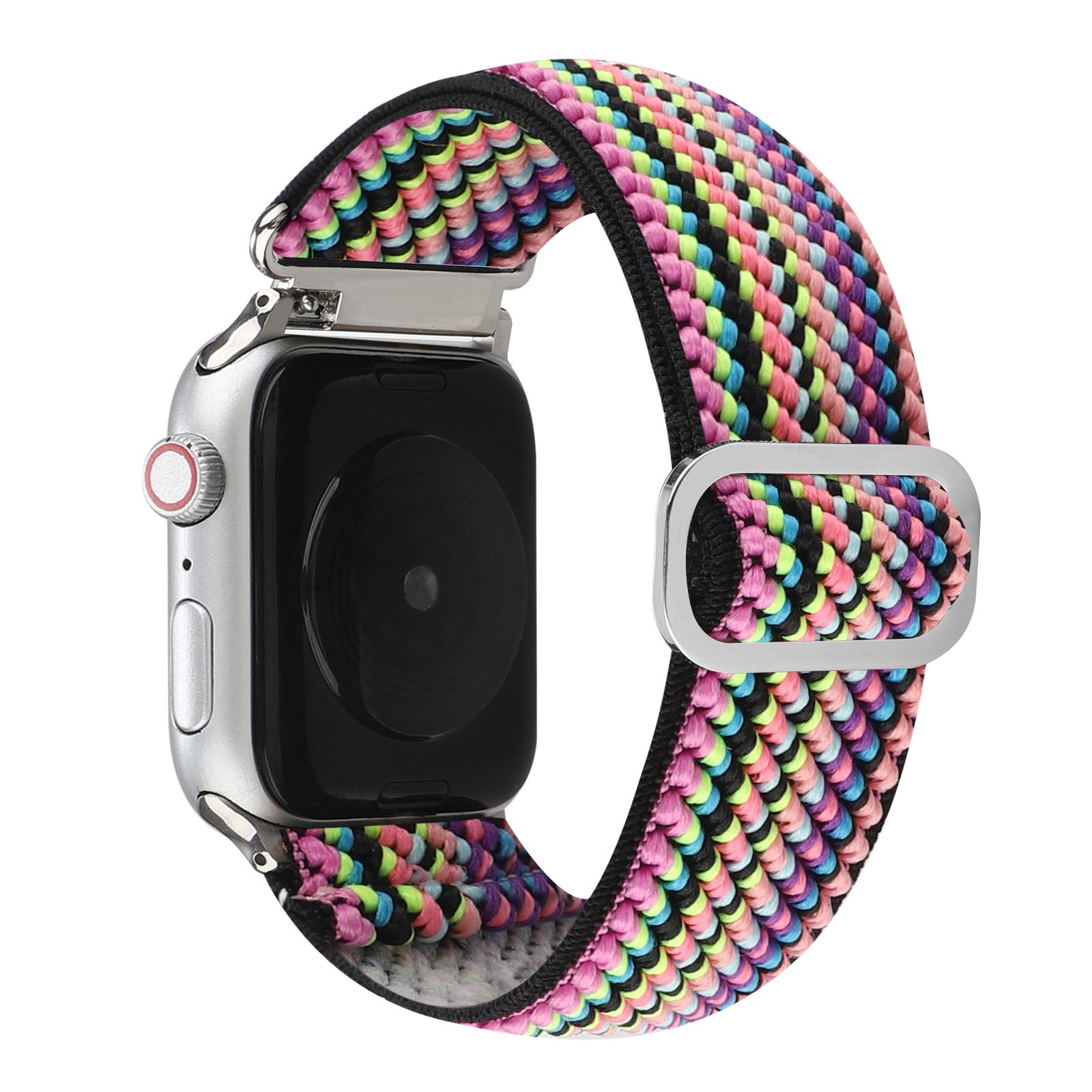 

For Apple Watch Series 10 46mm/Ultra 2 Ultra 49mm/Series 9 8 7 45mm/6 5 4 SE (2023) SE (2022) SE 44mm/3 2 1 42mm Watch Strap Elastic Nylon Band Style V