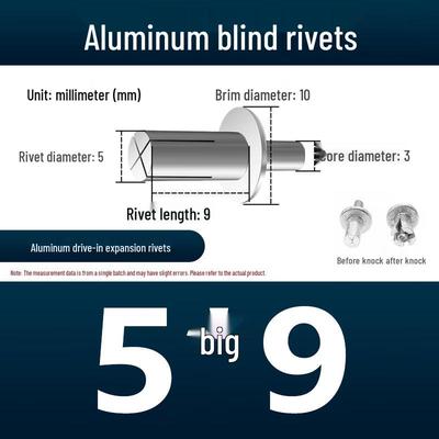 Hammer-Driven Aluminum Rivets