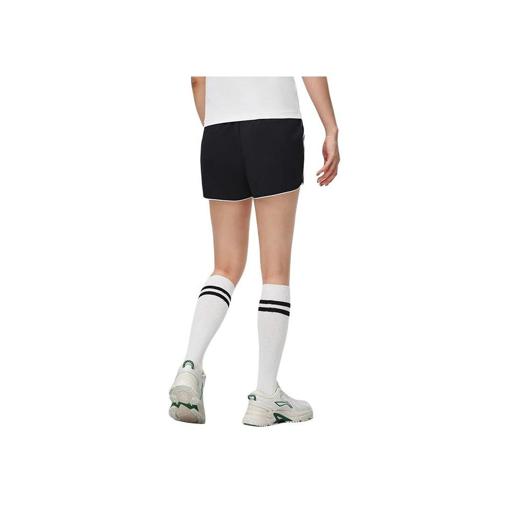 Li Ning SS23 Logo Print Quick-Dry Fitness Shorts Women shorts Black AKST640-1