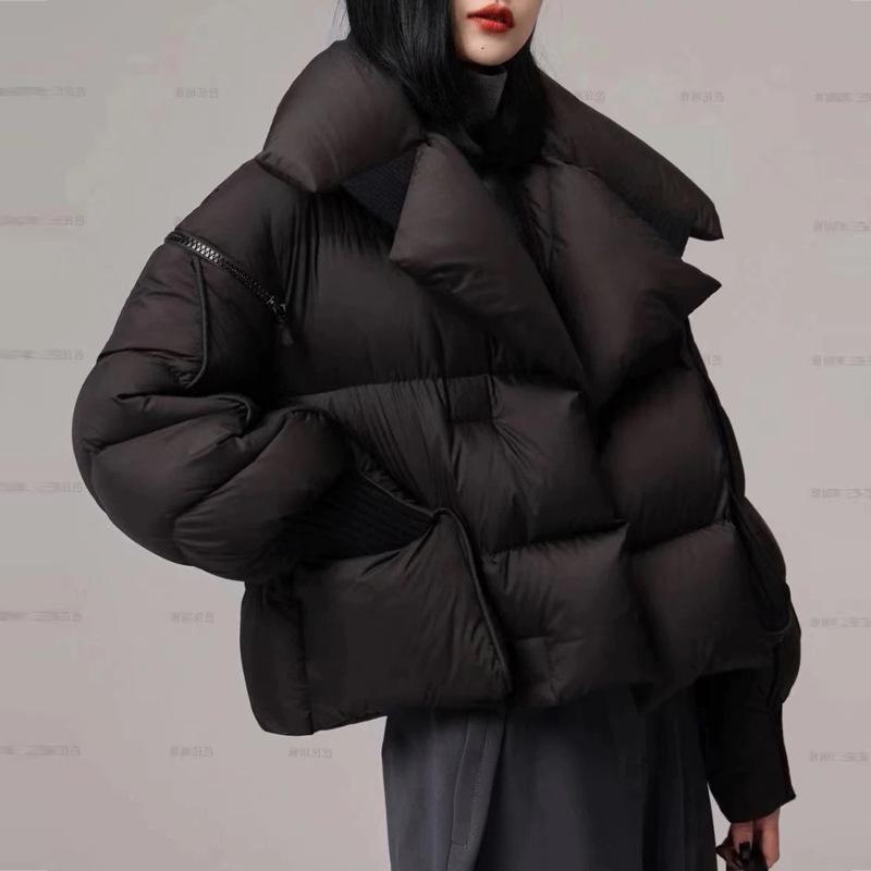 Women's Thickened 90% White Duck Down Short Jacket - Korean Style for Petite Figures