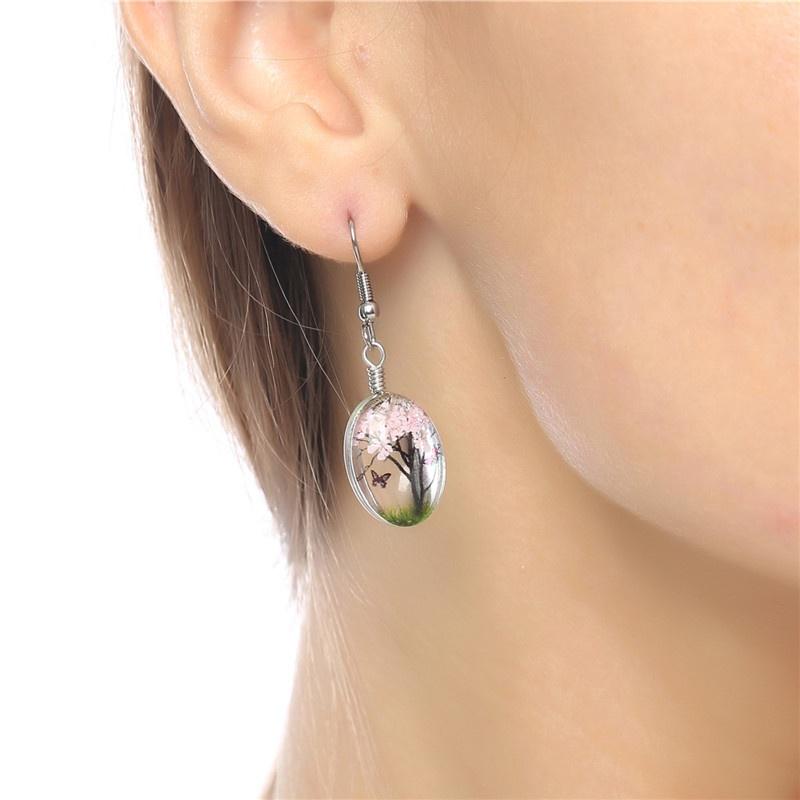 New European and American Fashion Natural Dry Flower Earrings Ladies Fresh Art Earrings