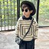 Korean Style Polo Collar Children's Sweater Retro Style Boys' Spring and Autumn Baby Knitwear Turn-Down Collar Trendy