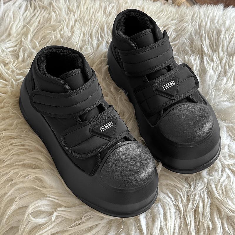 

Warm heightening bread shoes Winter velvet casual big head sports casual board shoes 39 чёрный