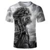Fashion Men And Women TShirts 3D animal world Luxury Tiger Lion Printed T-shirts Hip-Hop Round Neck Short Sleeve Street Clothes
